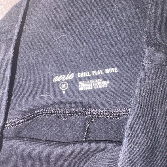 Aerie Black High Waist Active Cotton Blend Leggings with Pockets 💜 - Picture 3 of 5